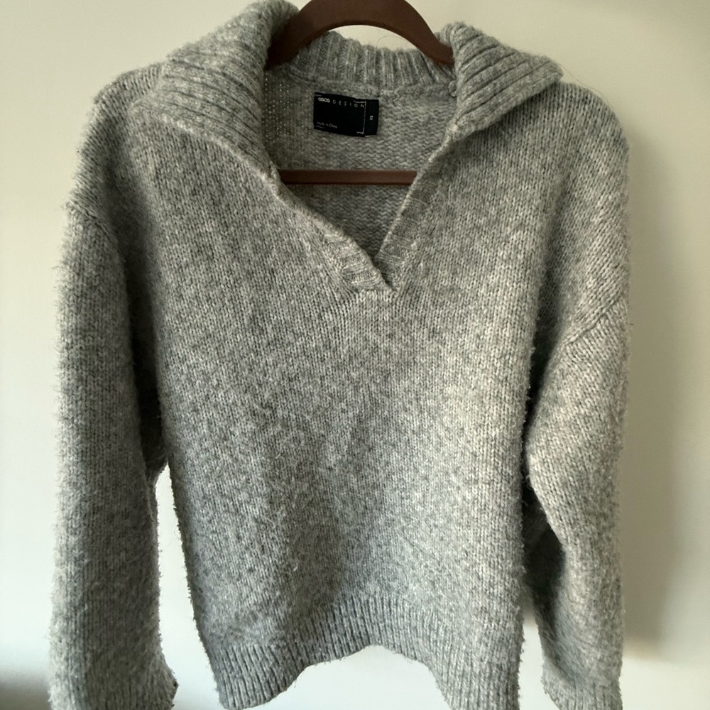 ASOS Collar Gray Sweater